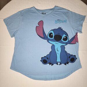 Disney Womens Plus Size 3X Blue Stitch Graphic T-Shirt Short Sleeve Tee like new
